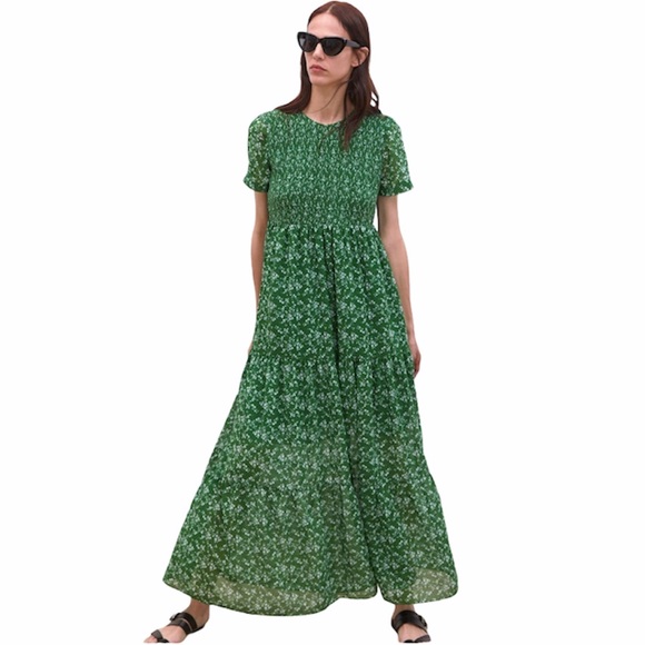 Zara | Dresses | Zara Blogger Favorite Smocked Tiered Maxi Dress | Poshmark